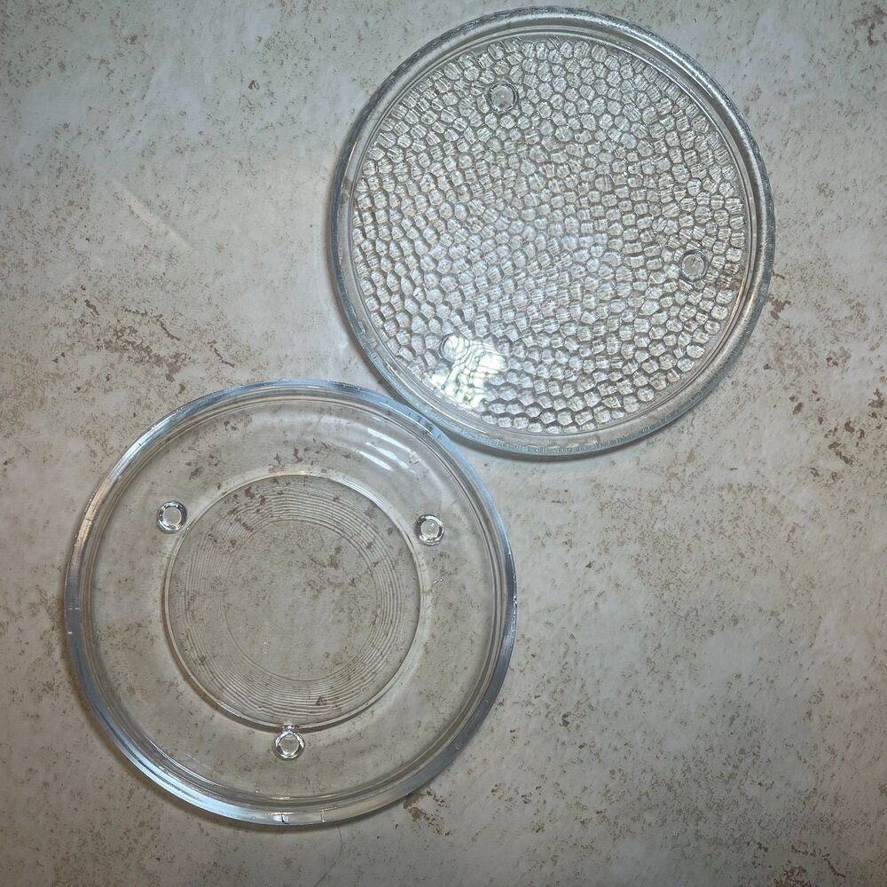 Set of Two Clear Glass Candle Trivet Plates